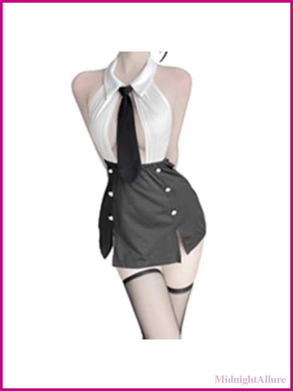 Sexy Secretary Costume Cosplay Lingerie Set Open Front
